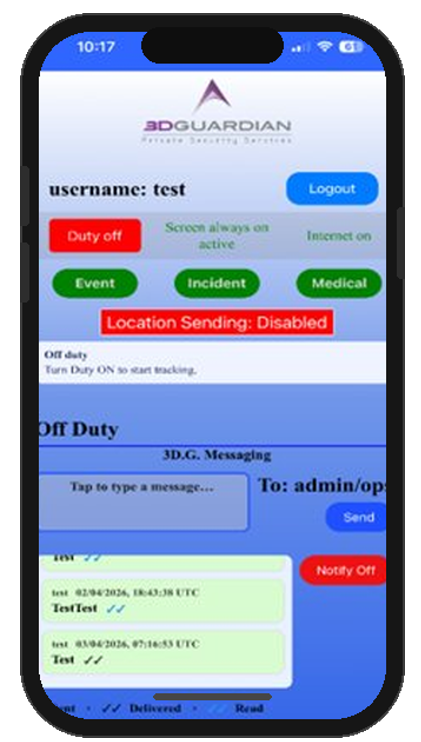 3DGuardian field operator mobile app